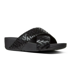 Overview image: FitFlop Lulu Chevron Suede Cross Slide